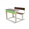 Brown & Green Mild Steel 2 Seater Dual Desk Classroom Bench Manufacturers, Suppliers in Kanpur