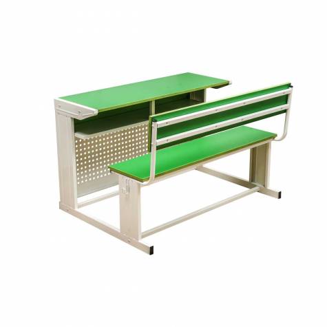 Green & White Wooden Mild Steel Dual Desk Bench With Particle Board Manufacturers, Suppliers in Kanpur