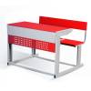 Mild Steel 2 Seater Dual Desk Red Color Rectangular Primary School Desk Manufacturers, Suppliers in Kanpur