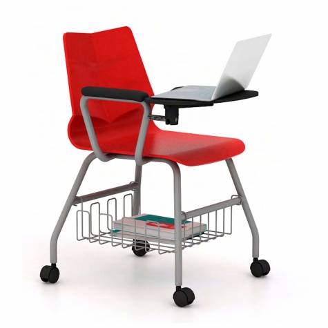 Red Steel Student Chair with Writing Pad with Books Mesh Manufacturers, Suppliers in Siliguri