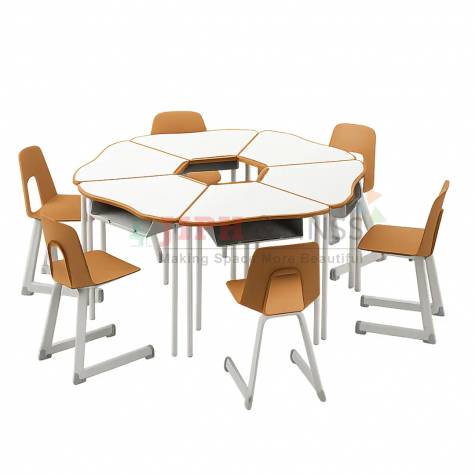 Scholar-203 Modular Circular Group Learning Desk Manufacturers, Suppliers in Chandigarh