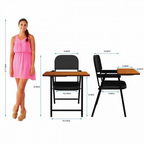 Wooden Writing Pad Mild Steel Student Chair With Fabric Seat Manufacturers, Suppliers in Kanpur